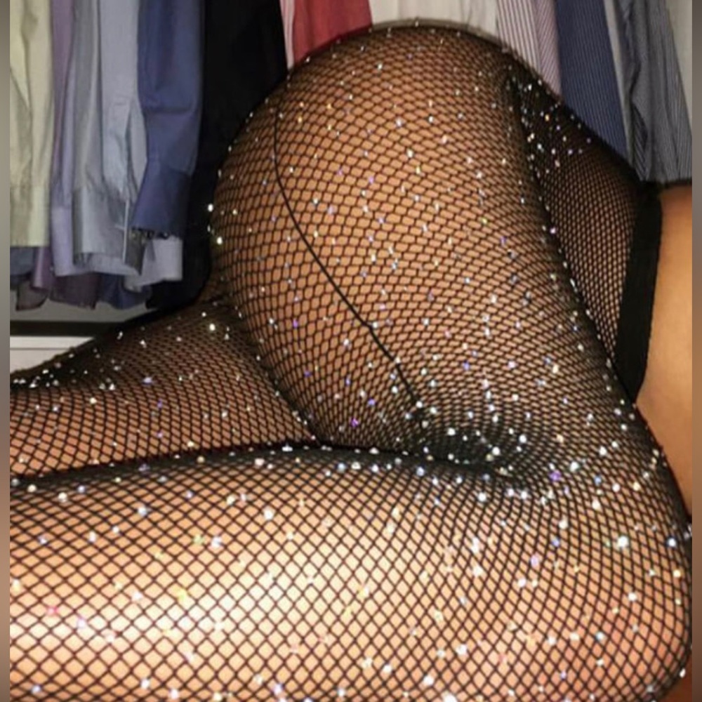 Rhinestone fishnet stockings